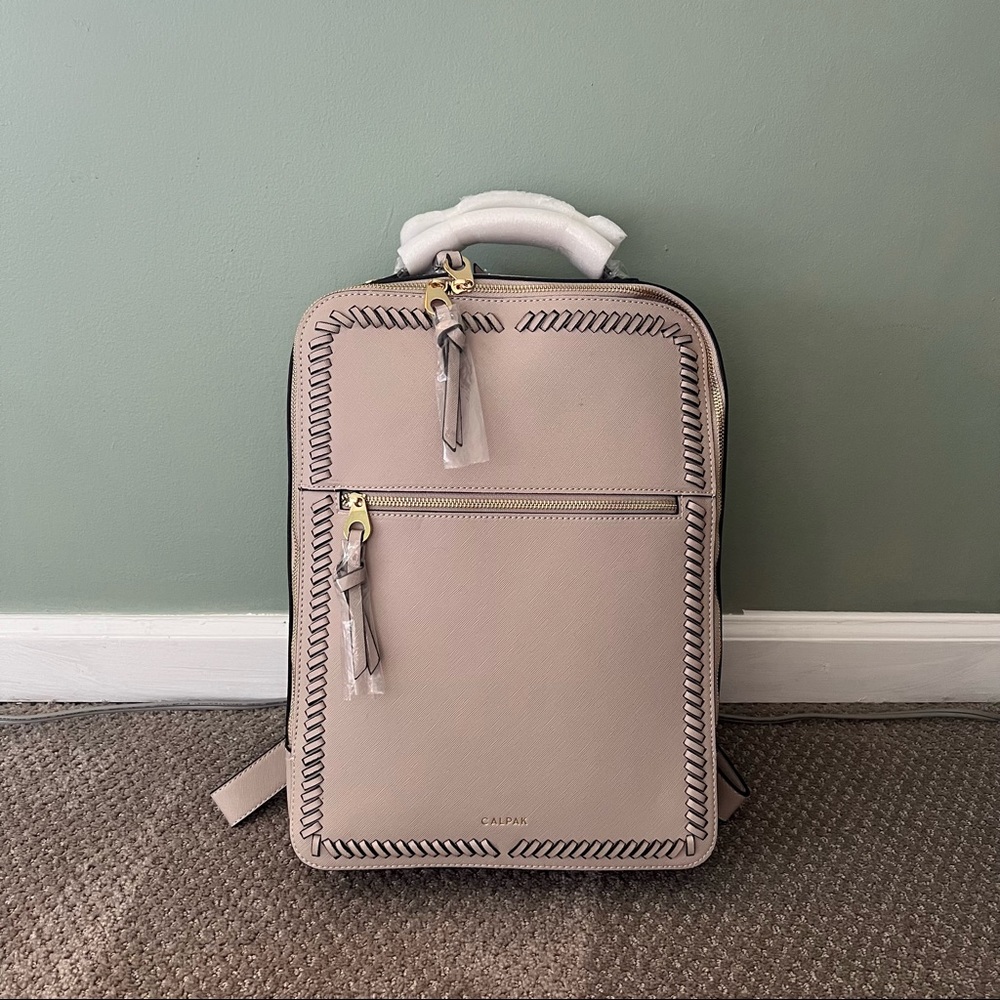 Calpak Kaya Laptop Backpack in blush.
